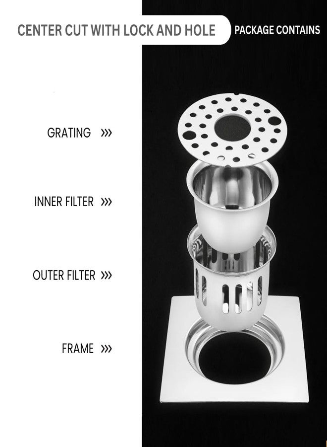 Ontap Stainless Steel Floor Drainer with Hole | 5 Inches Bathroom Floor Jali | Anti Cockroach with Hole | Floor Trap Jali | Bathroom Drain Jali with Hole (Pack of 1) - Image 3